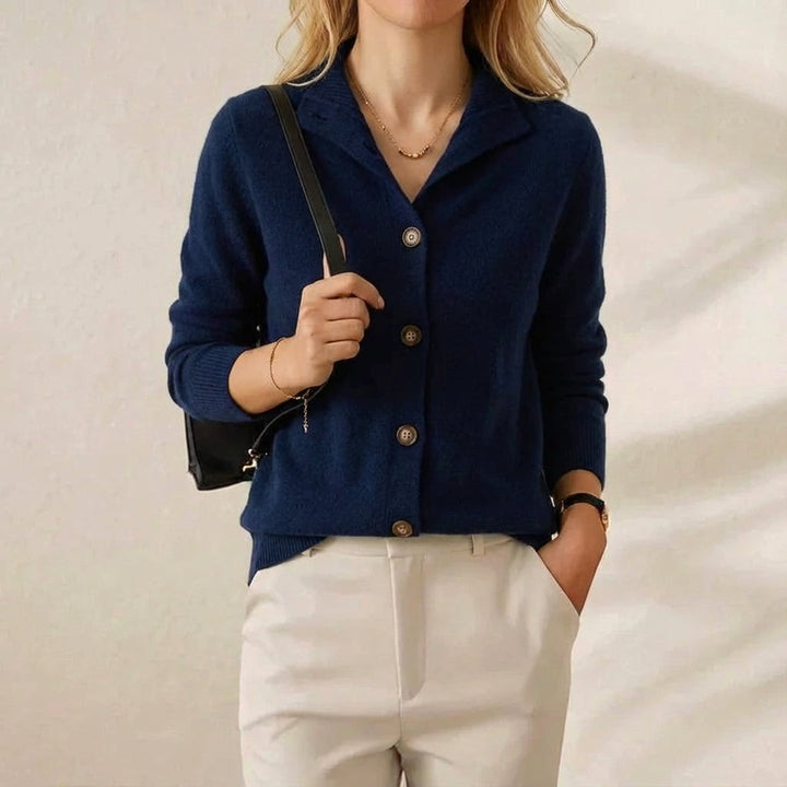 Blanche | Collared Button-Up Knit Cardigan