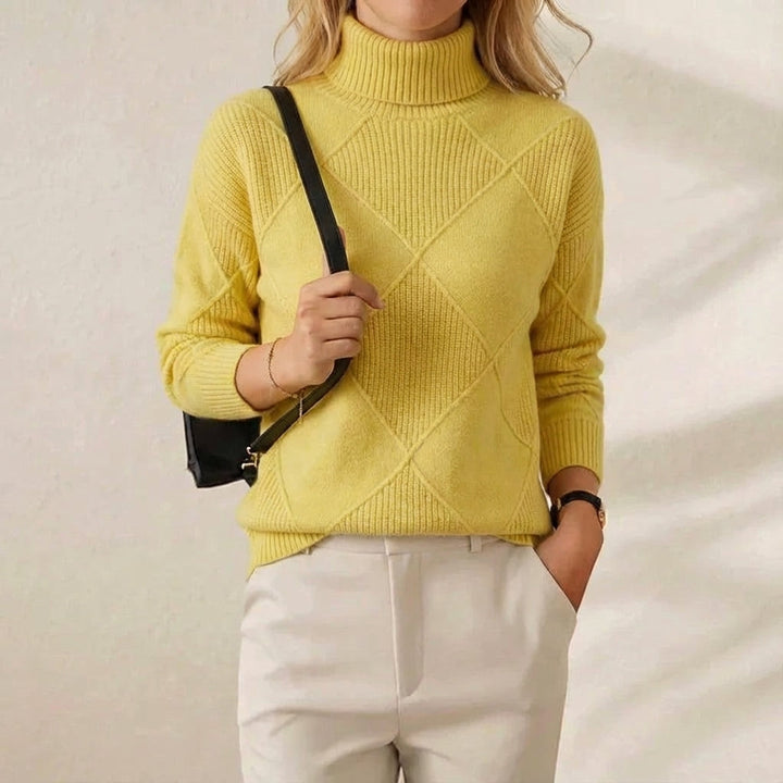 Mildred | Turtleneck Diamond Knit Sweater