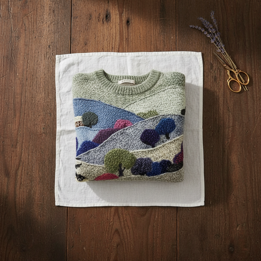 Meryem | Scenic Landscape Knit Sweater
