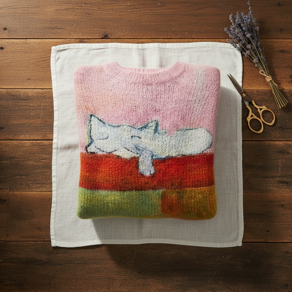 Phyllis | Artistic Print Knit Sweater