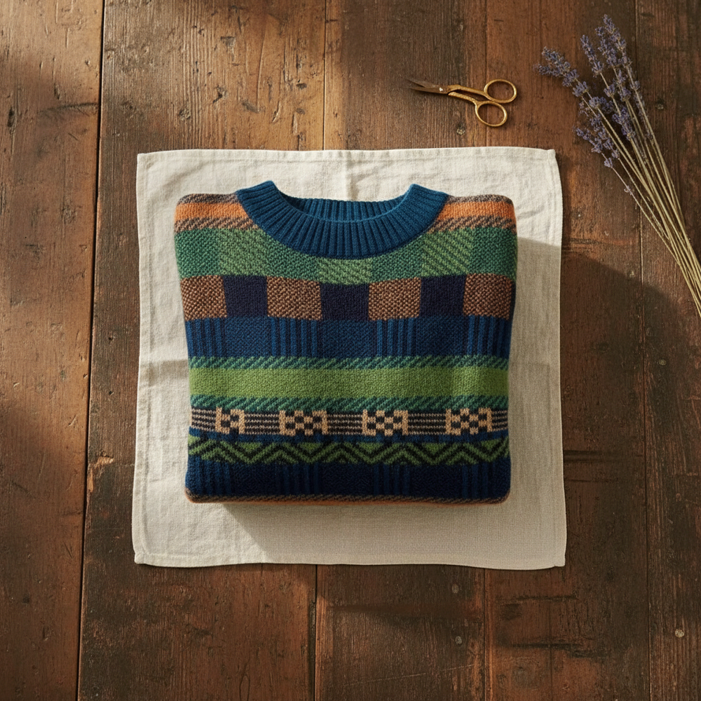 Janella | Patterned Knit Crew Neck Sweater