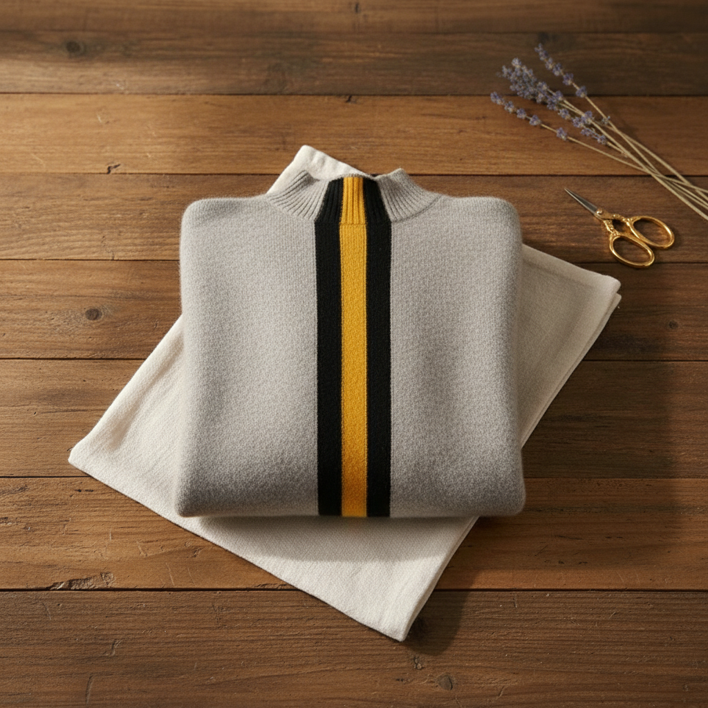 Evelin | Striped Mock Neck Knit Sweater