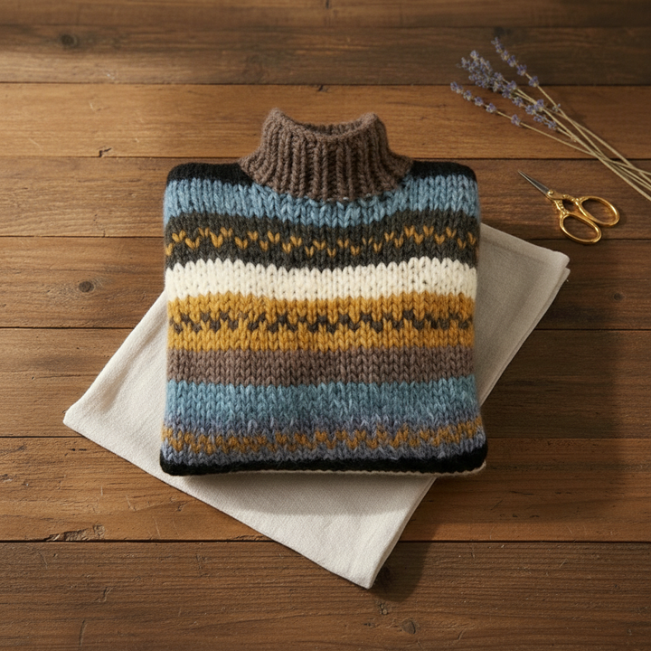 Poet | Striped Turtleneck Knit Sweater