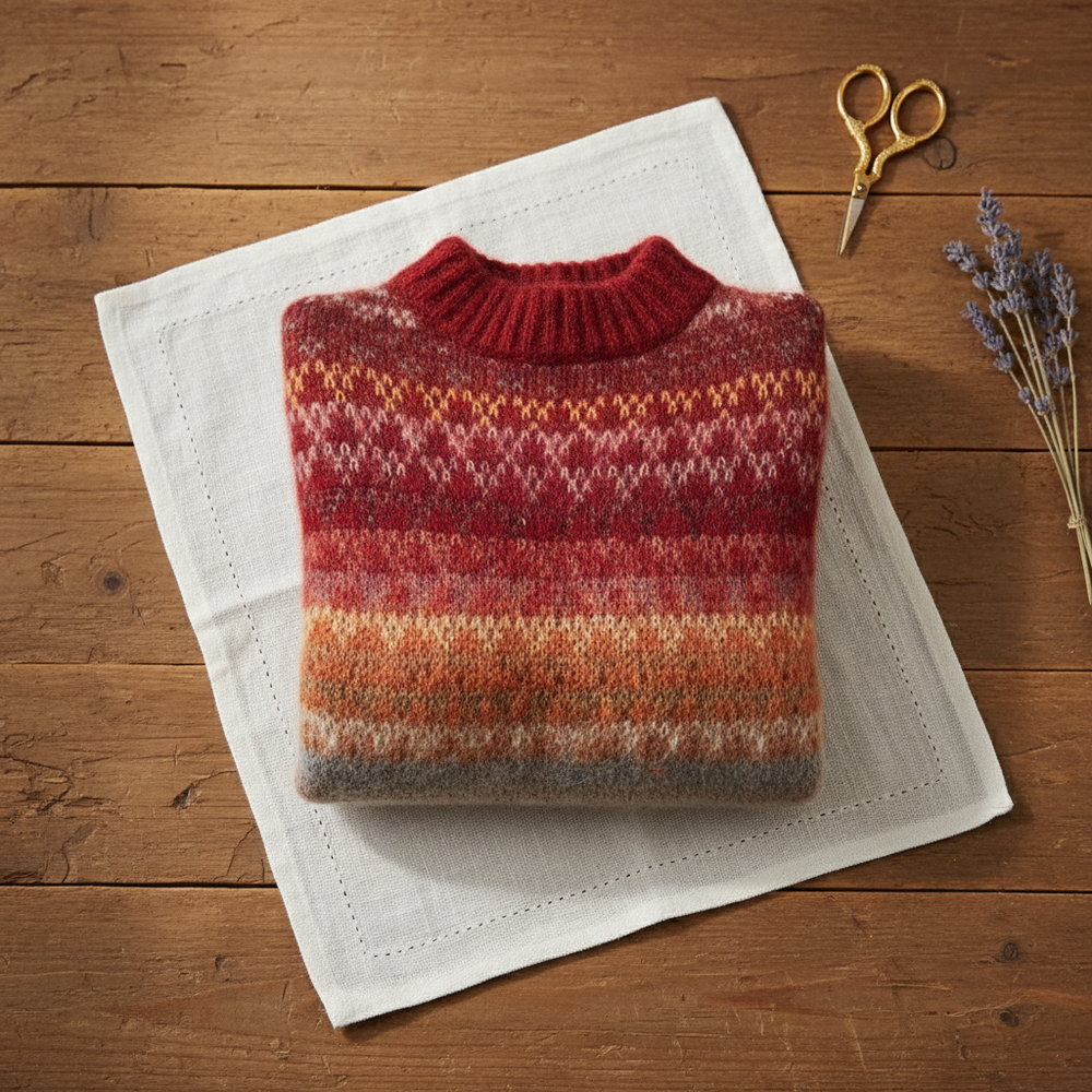 Rita | Fair Isle Turtleneck Knit Sweater