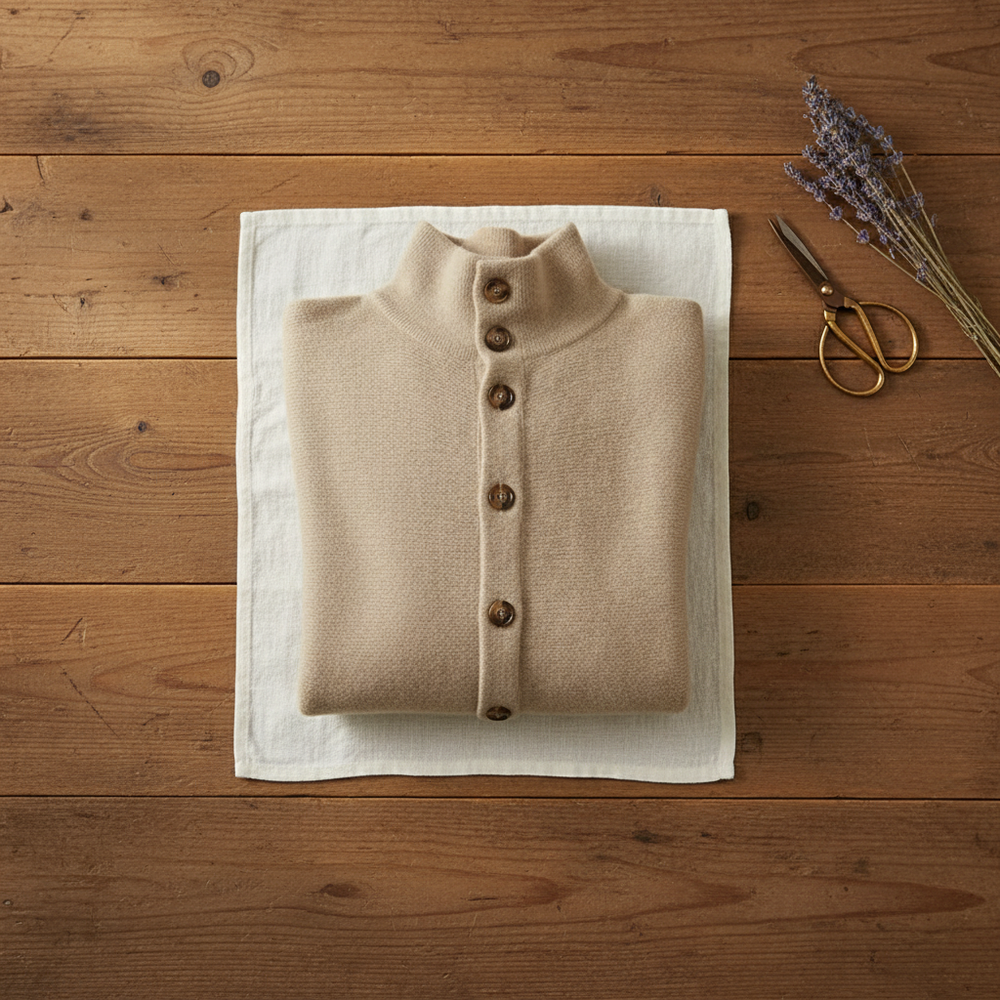 Topanga | Button-Up Mock Neck Knit Cardigan