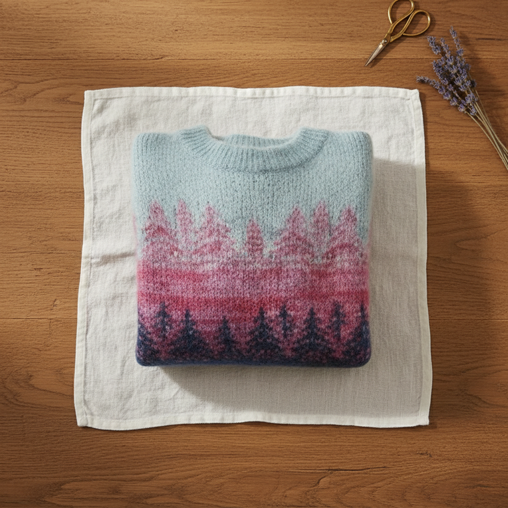 Hanae | Forest Scene Gradient Knit Sweater