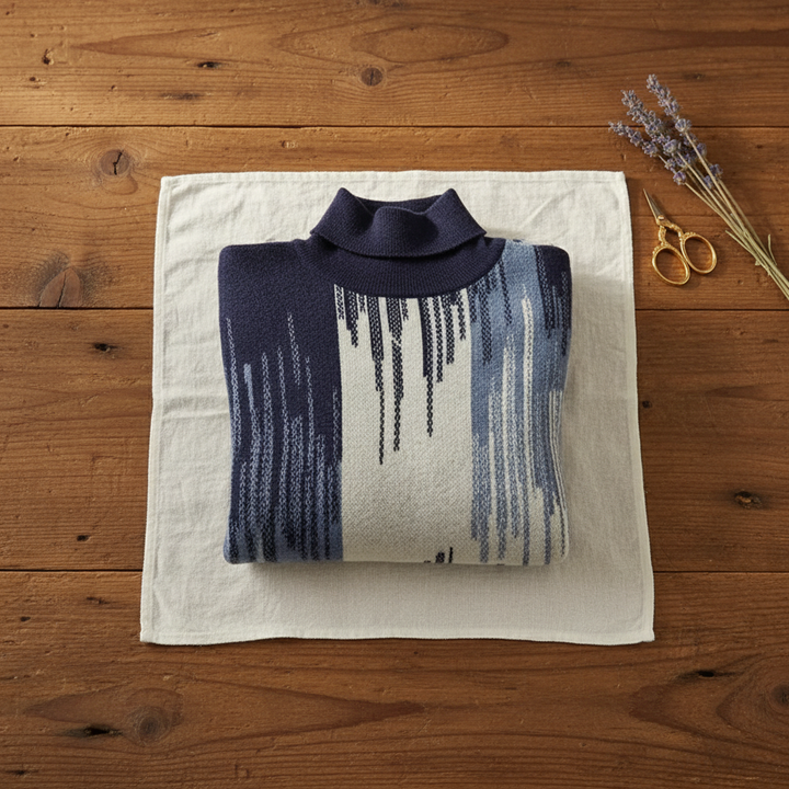 Cheryl | Abstract Print Turtleneck Sweater