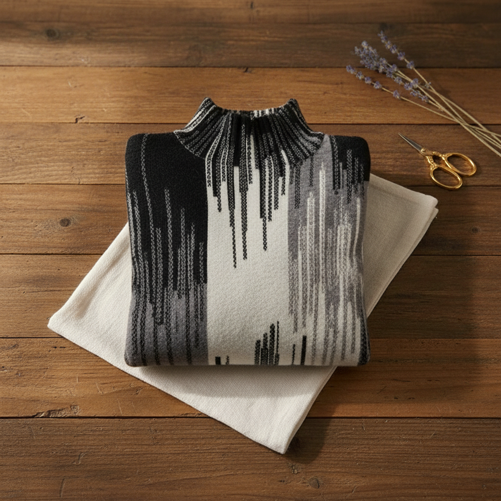 Cheryl | Abstract Print Turtleneck Sweater