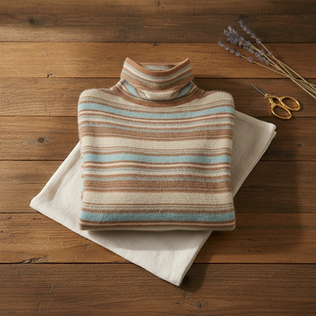 Marcella | Striped Turtleneck Knit Sweater