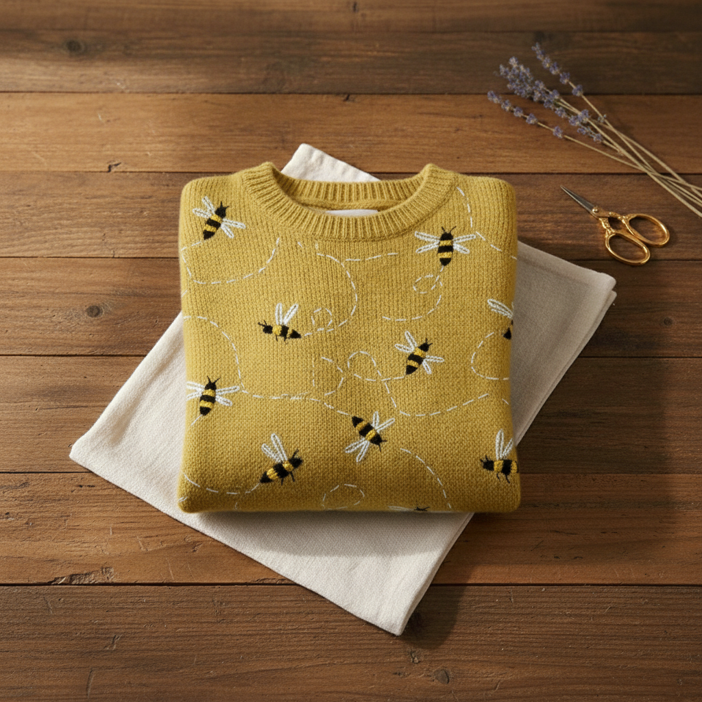Rosemary | Bee Print Knit Sweater