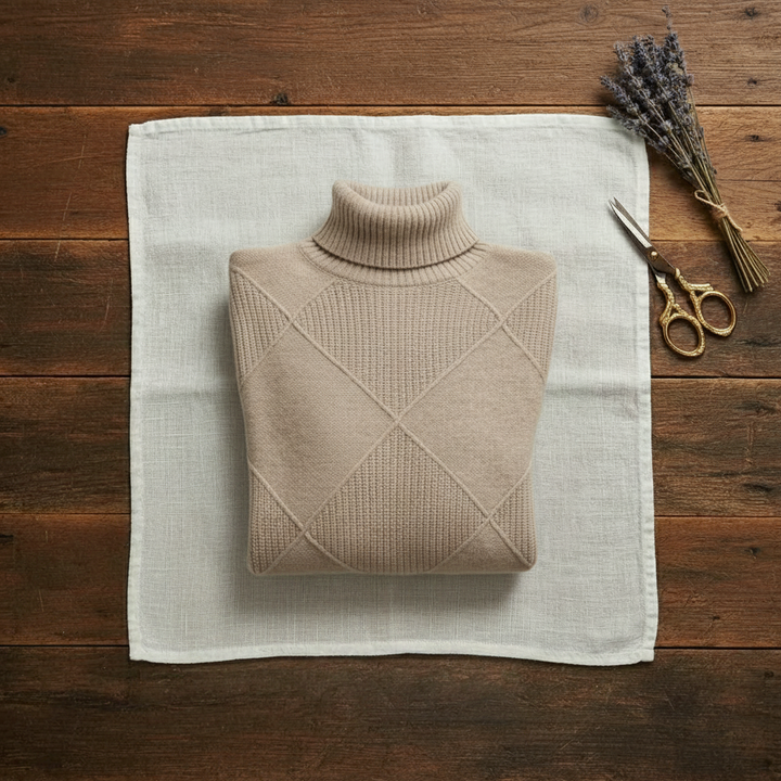 Mildred | Turtleneck Diamond Knit Sweater