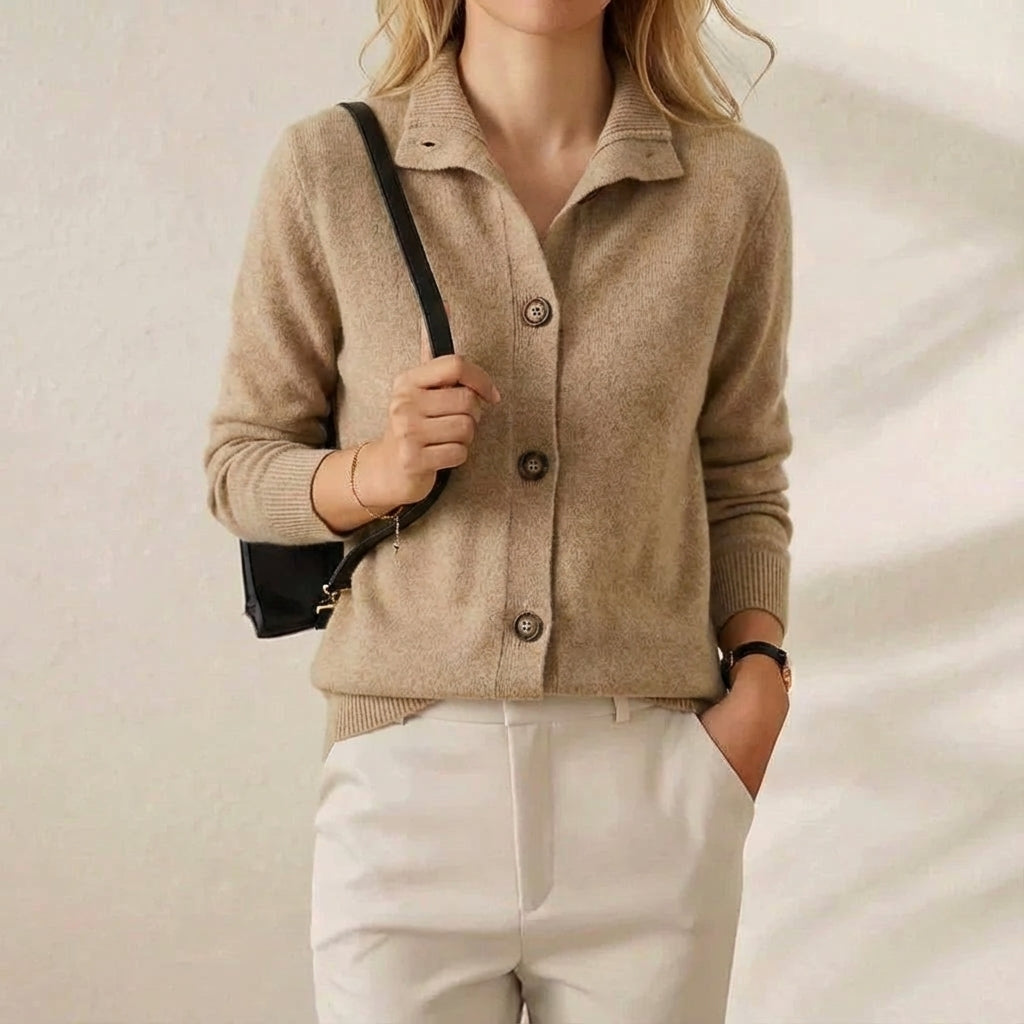 Blanche | Collared Button-Up Knit Cardigan