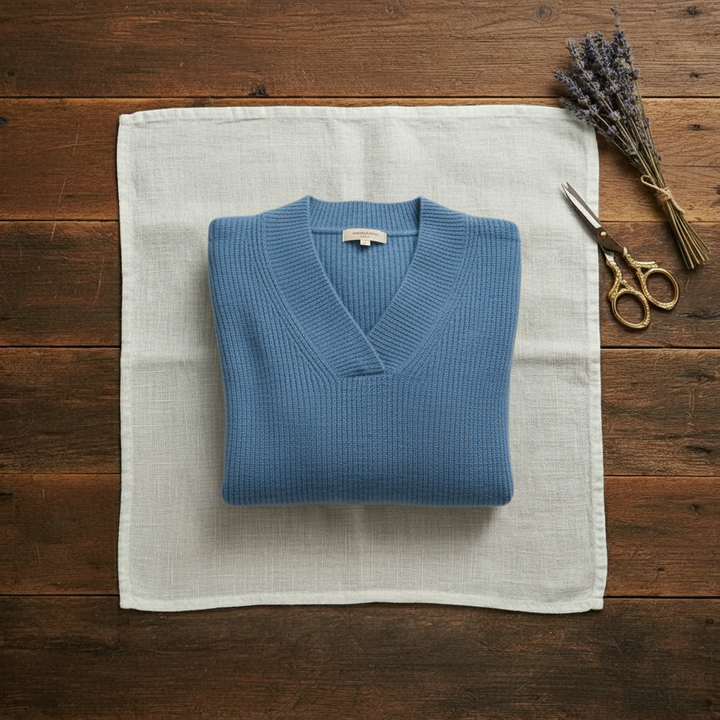 Kaitlen | Ribbed V-Neck Knit Sweater
