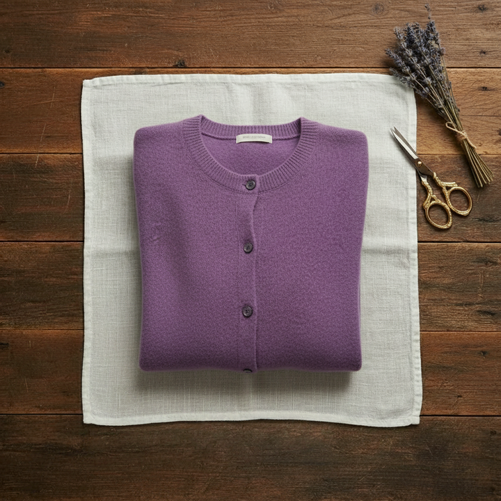 Douae | Crew Neck Button Knit Cardigan
