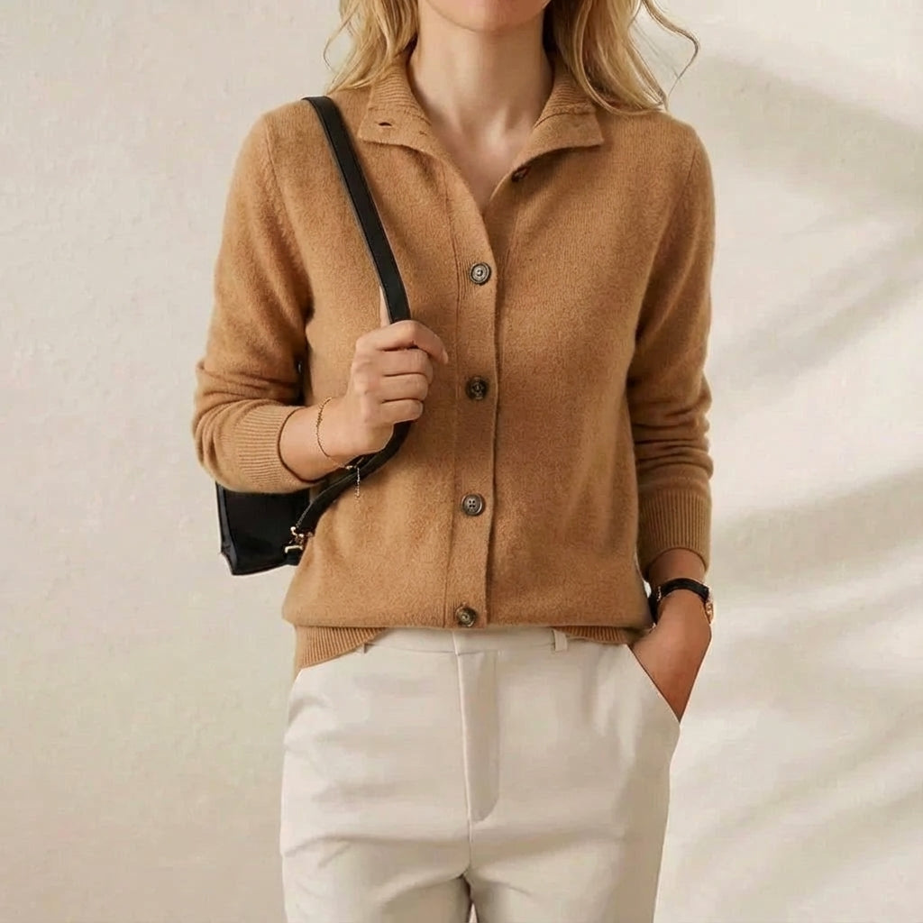 Blanche | Collared Button-Up Knit Cardigan
