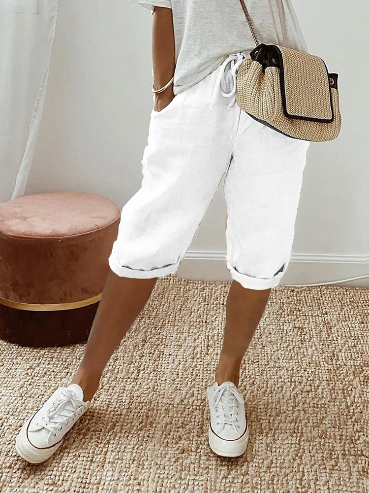 Laluna | Cotton Linen Shorts