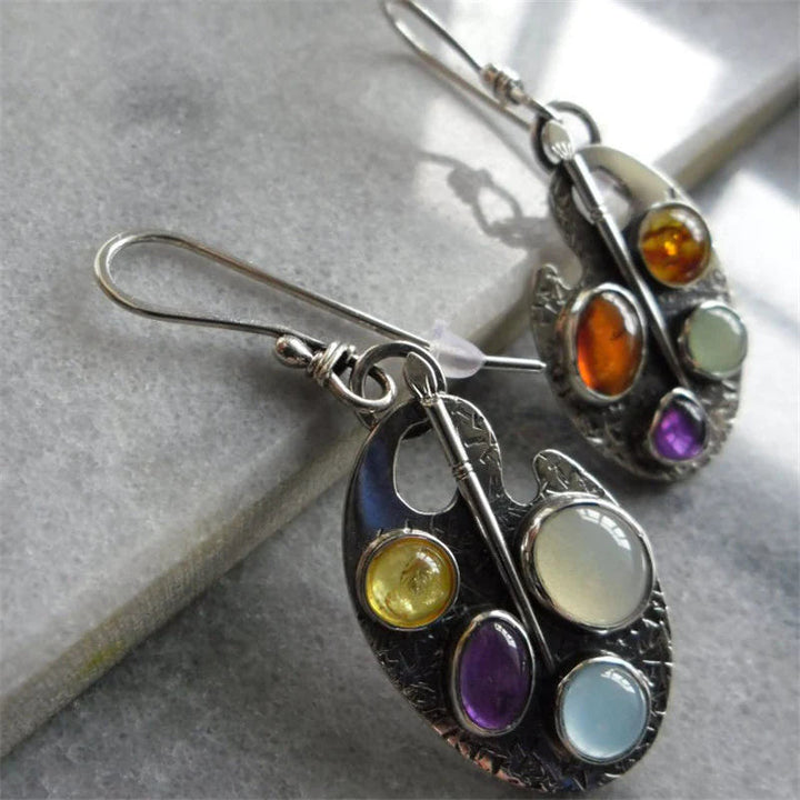 Zaara | Multicoloured Stone Vintage Earrings