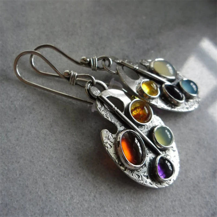Zaara | Multicoloured Stone Vintage Earrings