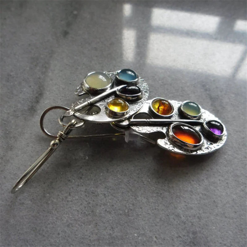 Zaara | Boucles d'oreilles vintage en pierres multicolores