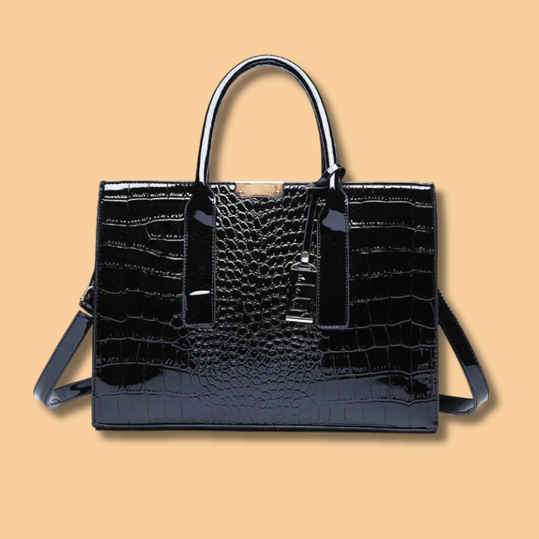Aiyla | Crocodile-Print Leather Handbag