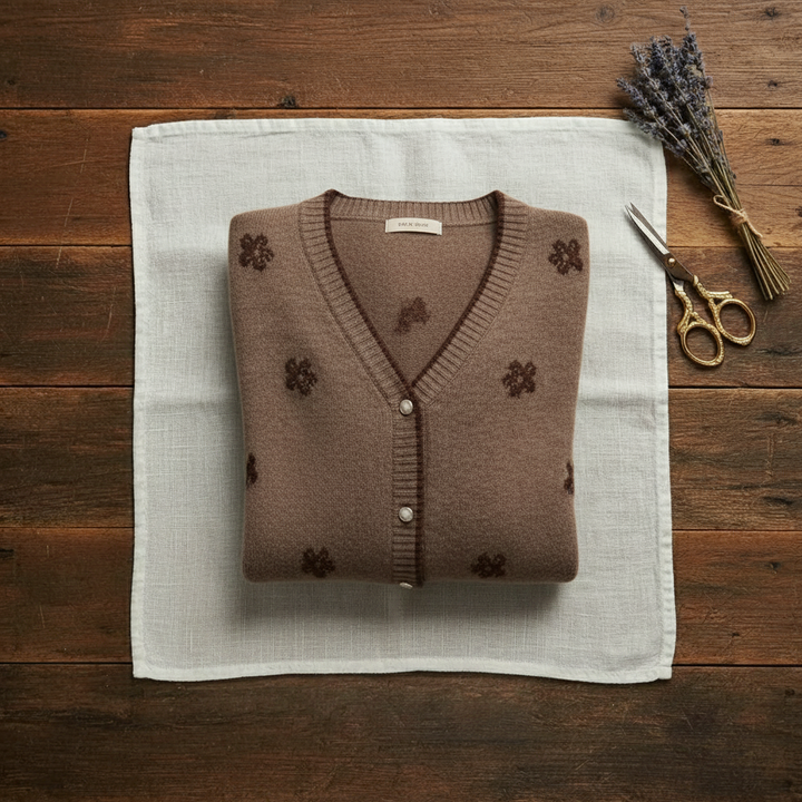 Dolores | Floral Embroidered Knit Cardigan