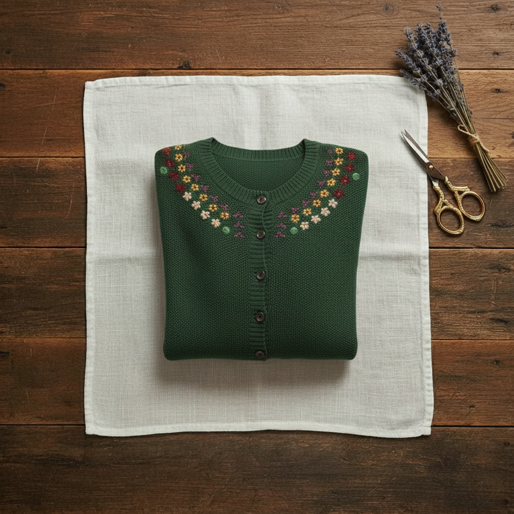 Ysabelle | Embroidered Floral Knit Cardigan