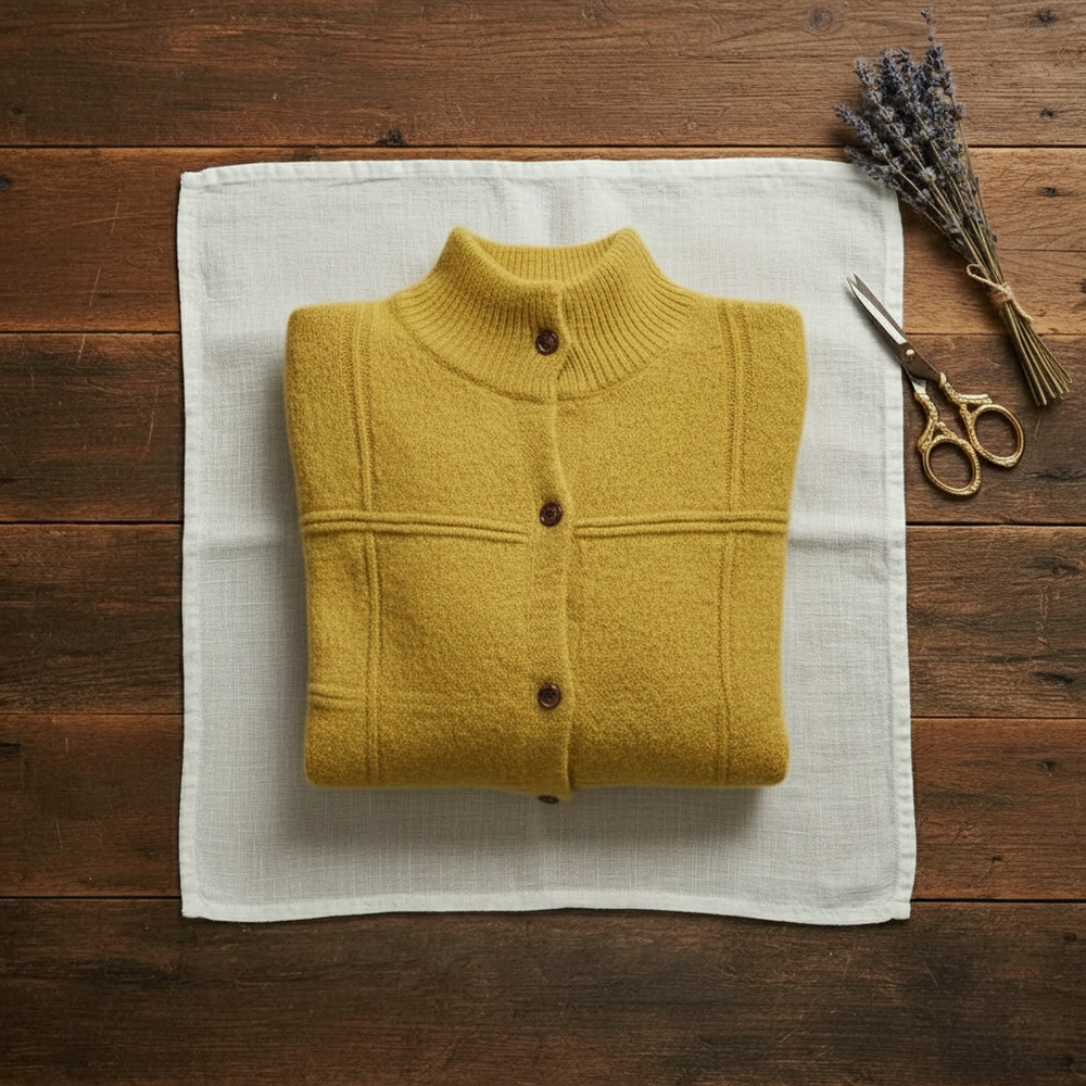 Satya | Mock Neck Button-Up Knit Cardigan