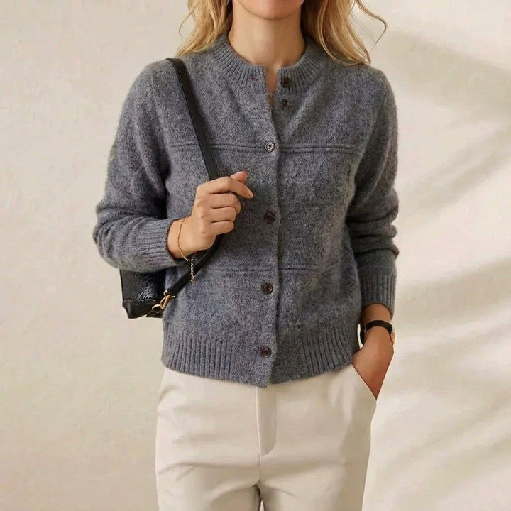 Satya | Mock Neck Button-Up Knit Cardigan