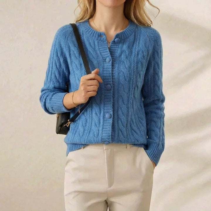 Madelyn | Cable Knit Button-Up Cardigan