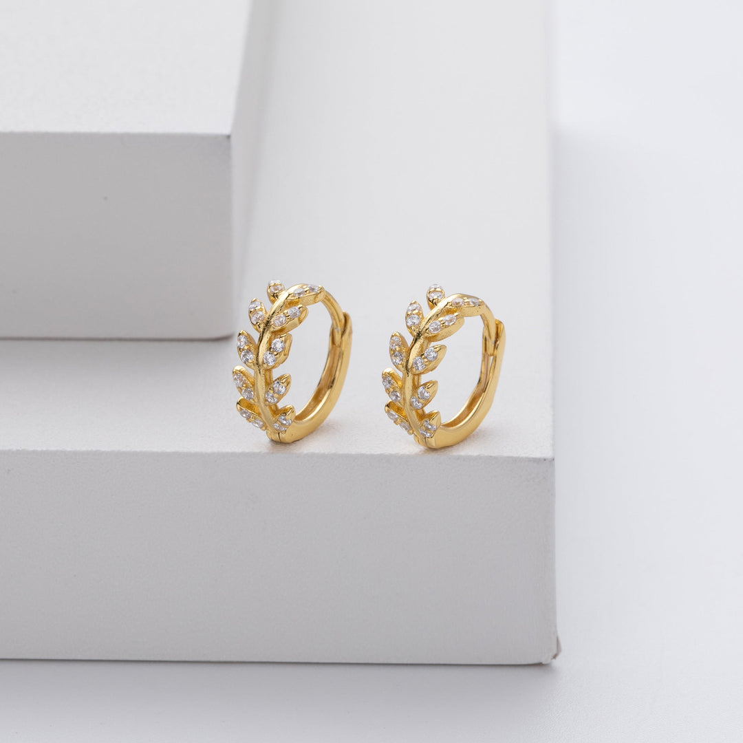 Destiny | Silver Leaf Hoop Earrings