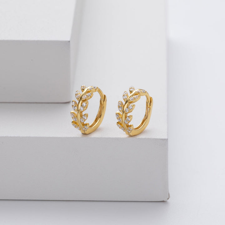 Destiny | Silver Leaf Hoop Earrings