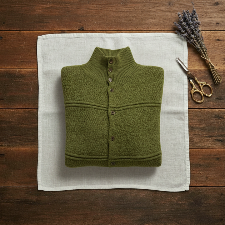Satya | Mock Neck Button-Up Knit Cardigan
