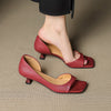 Celin | Peep Toe Genuine Leather Heels