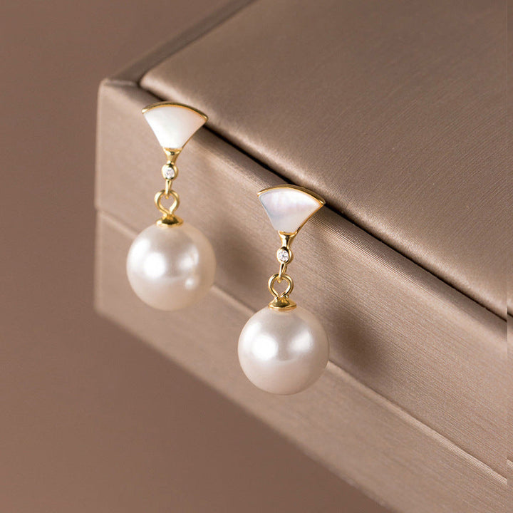Monika | Chic Silver Pearl Earrings