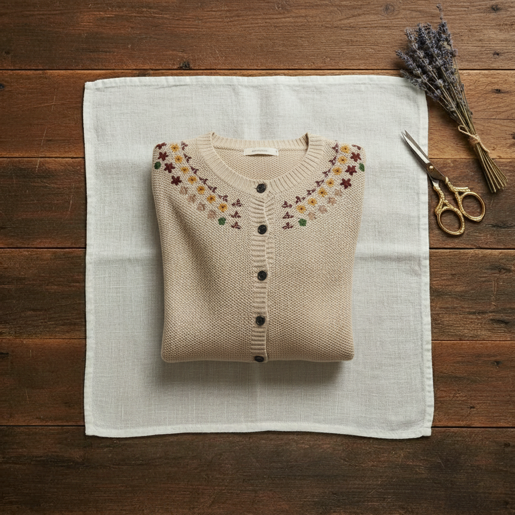 Ysabelle | Embroidered Floral Knit Cardigan