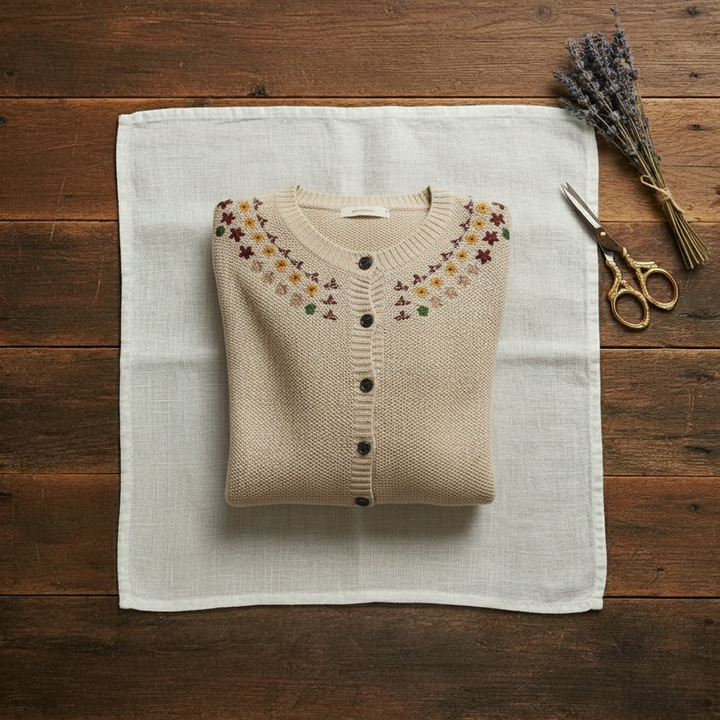 Ysabelle | Embroidered Floral Knit Cardigan
