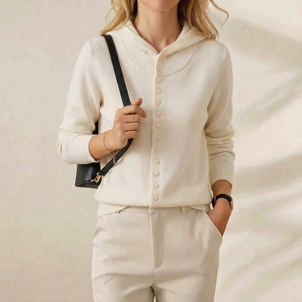 Princess | Hooded Button-Front Knit Cardigan