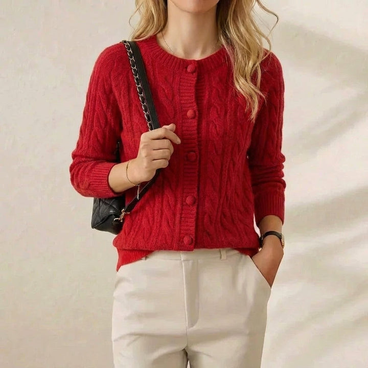 Madelyn | Cable Knit Button-Up Cardigan