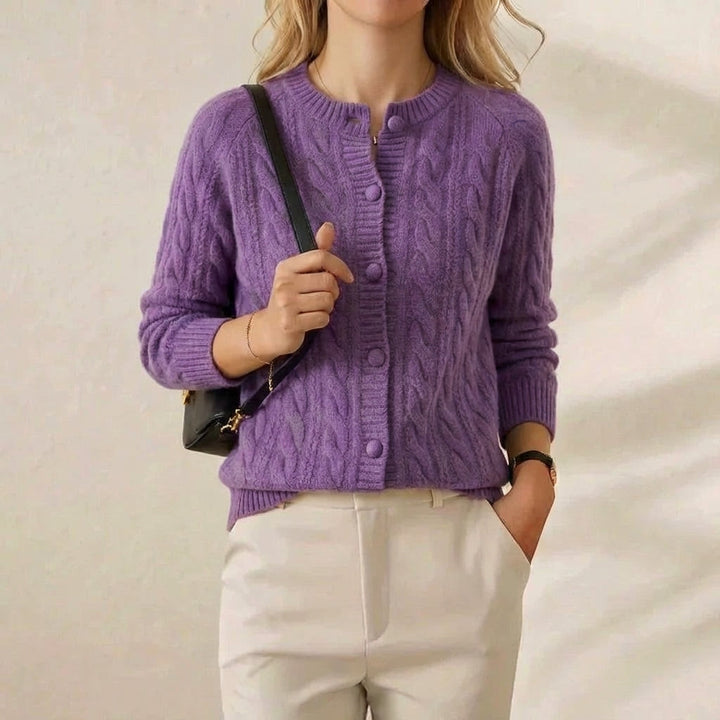 Madelyn | Cable Knit Button-Up Cardigan