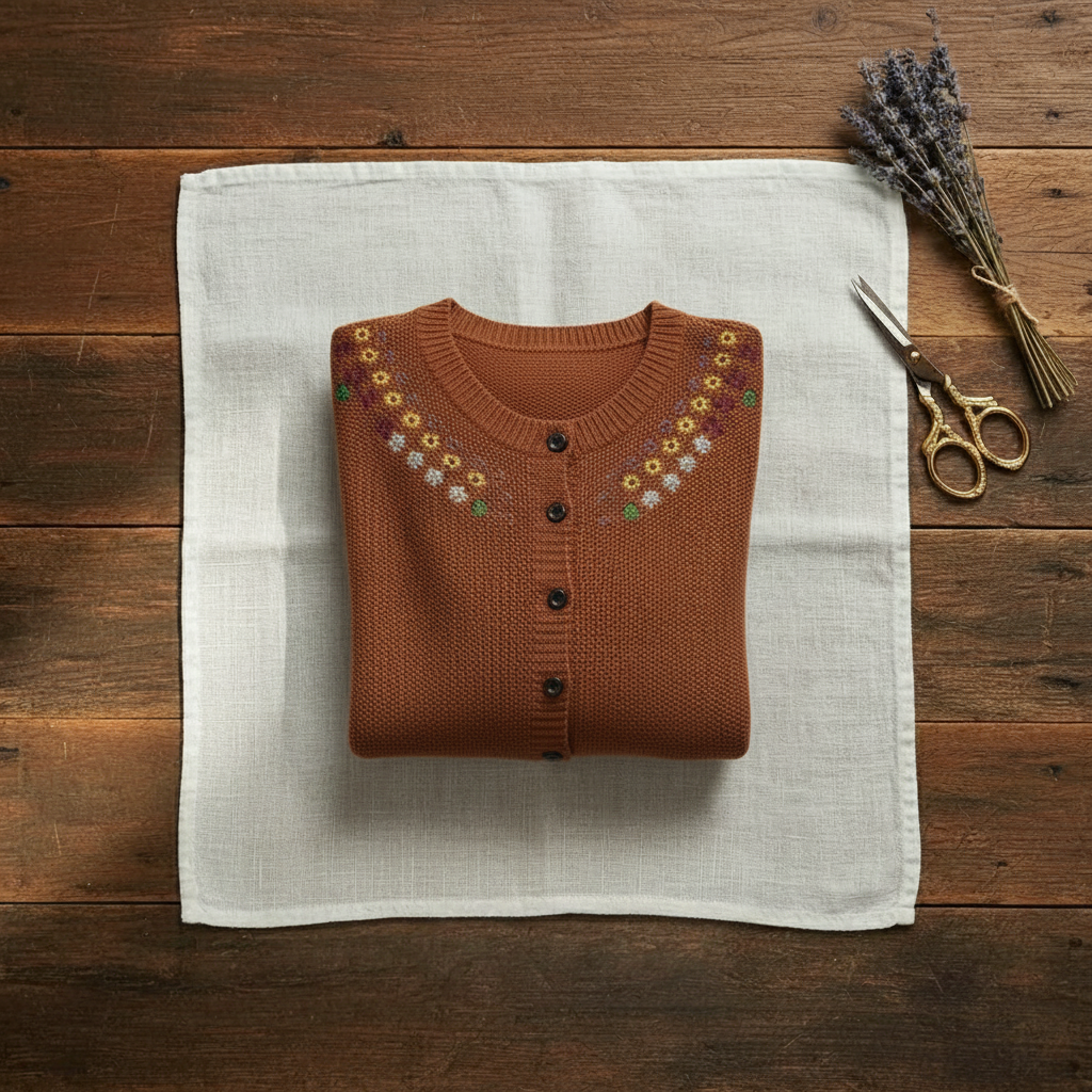 Ysabelle | Embroidered Floral Knit Cardigan