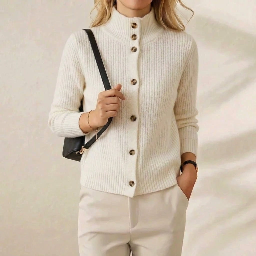 Julieanne | Ribbed Button-Up Knit Cardigan