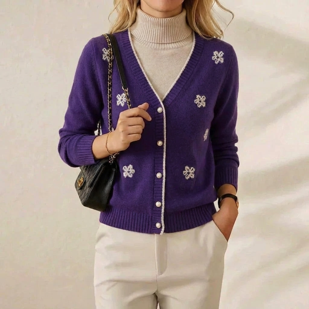 Dolores | Floral Embroidered Knit Cardigan