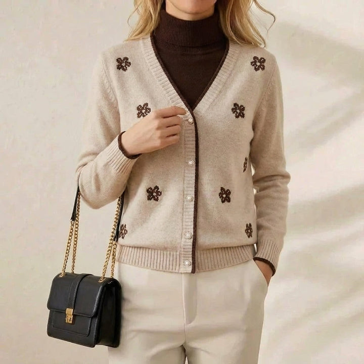Dolores | Floral Embroidered Knit Cardigan