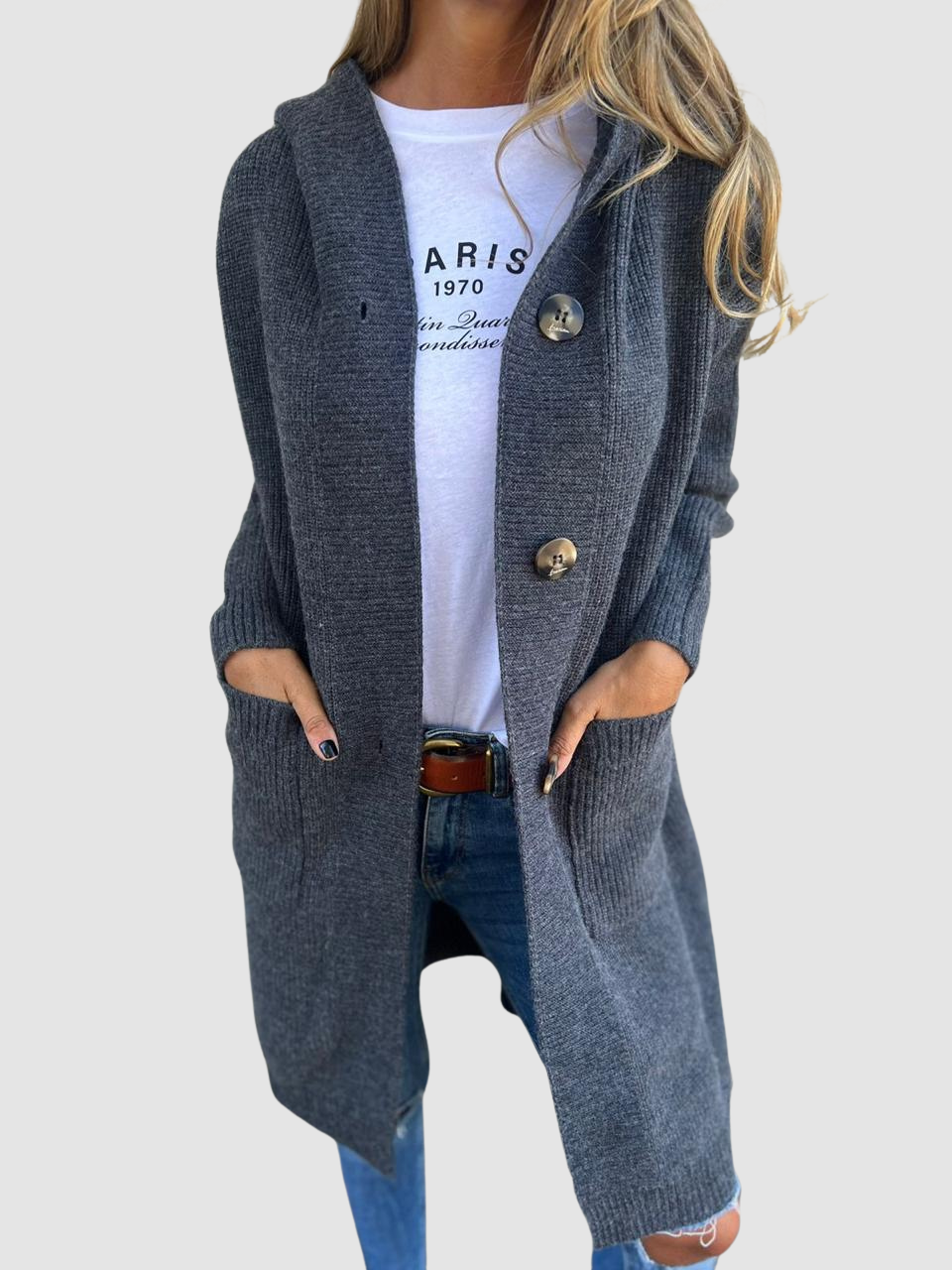 Arabella – Cosy Hooded Knit Cardigan