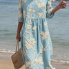 Brianna | Elegant Mid Sleeve Floral Dress