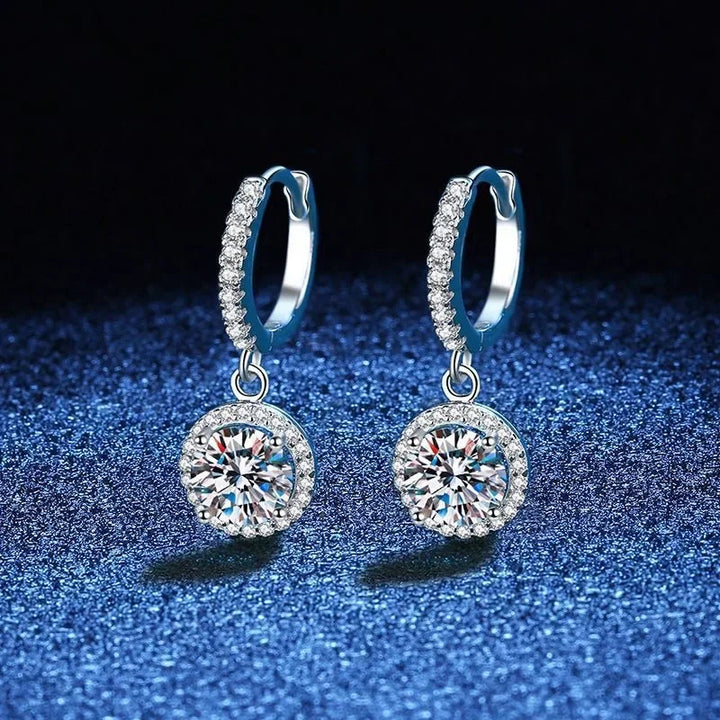 Anoushka | Silver 1 Carat Moissanite Earrings