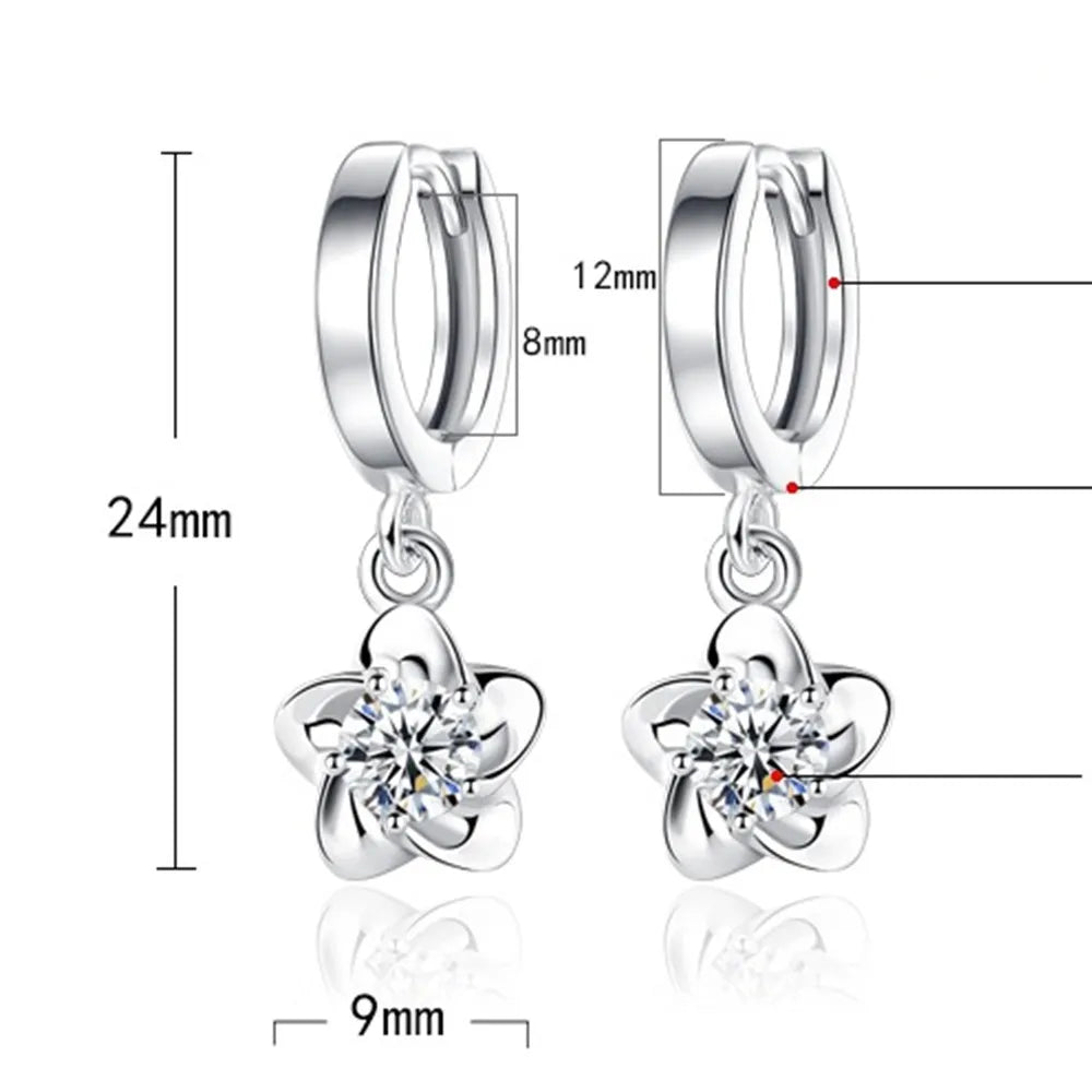 Nathalia | Silver Purple And White Zircon Earrings