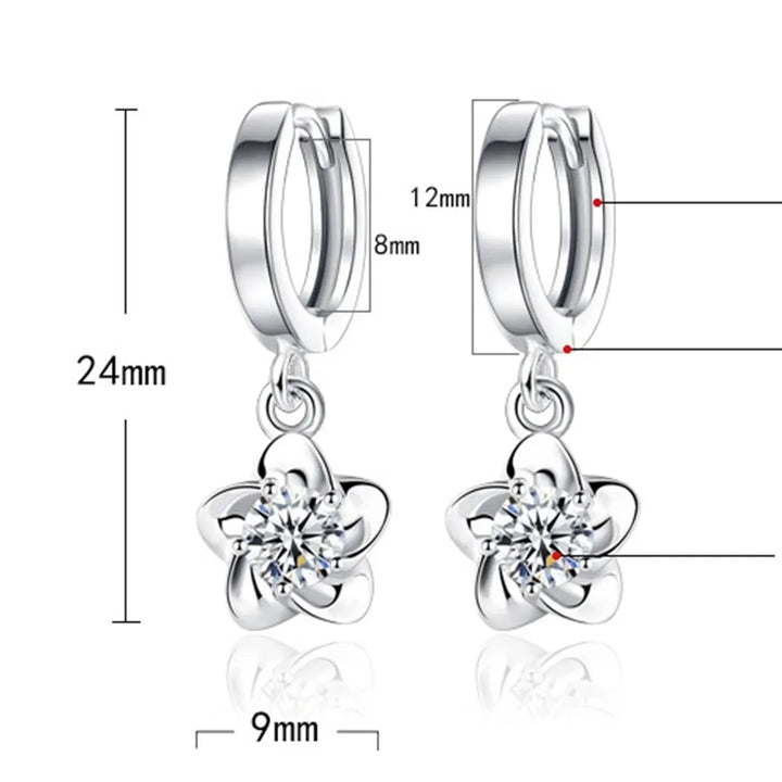 Nathalia | Silver Purple And White Zircon Earrings