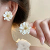 Morganne | Chic White Acrylic Flower Stud Earrings