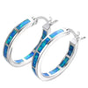 Frederick | Blue Fire Opal Circle Hoop Earrings